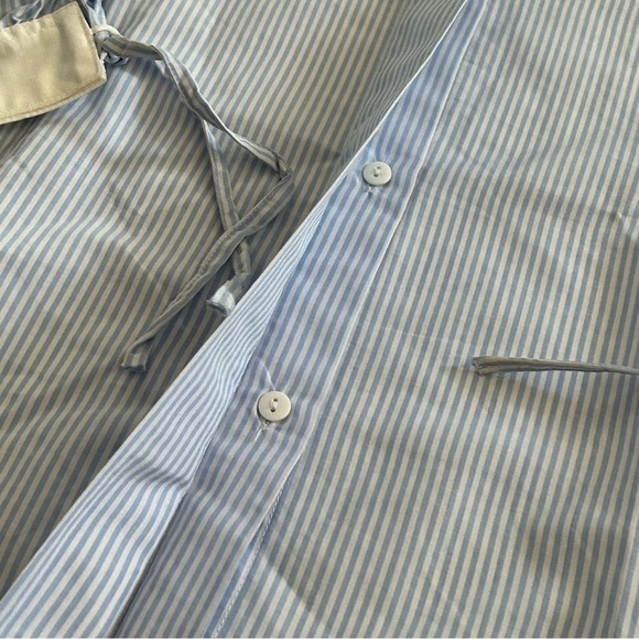 Covering Story Blue White Long Sleeve Button Up Dress Fit Best Women Medium - Picture 7 of 10